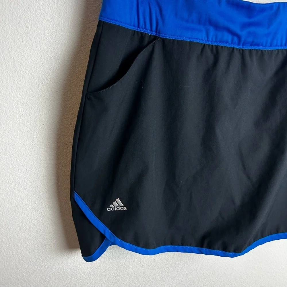 Adidas Women's athletic skort black with blue trim golf skirt size: M - Picture 3 of 8